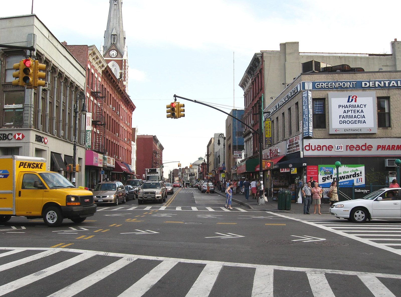 Manhattan Avenue in Greenpoint, looking south