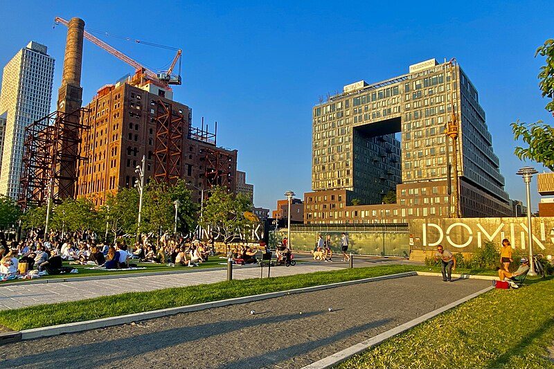 Bocce courts at Domino Park